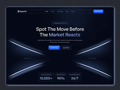 AI-Powered Trading Platform ai market detection concept ai driven market ai powered crypto platform ai trend prediction dashboard crypto analytics website crypto data analytics platform crypto trend tracker ui fintech crypto web design modern crypto dashboard product design web design