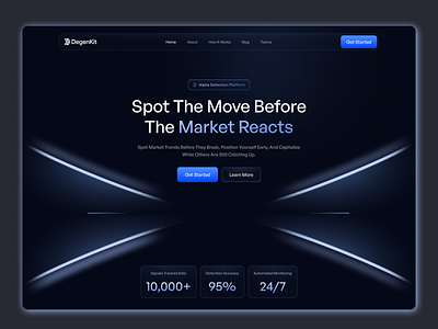 AI-Powered Trading Platform ai market detection concept ai driven market ai powered crypto platform ai trend prediction dashboard crypto analytics website crypto data analytics platform crypto trend tracker ui fintech crypto web design modern crypto dashboard product design web design