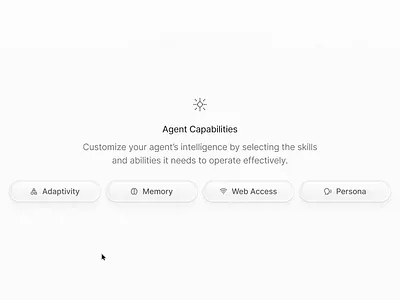 AI Agent Capabilities agent ai animation motion design product prototype saas ui ux