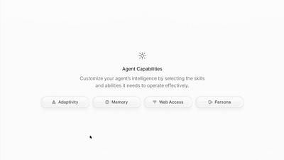 AI Agent Capabilities agent ai animation motion design product prototype saas ui ux