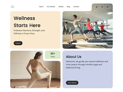 Yoga for Inner Peace & Strength | Mindful Wellness Classes balanced living harmony health wellness hero section landing page meditation app mindful ui minimalist design serene ui spiritual design ui design web design wellness design yoga studio yoga website