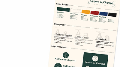 one pager - Visual Identity for Cultura de Ciuperci branding graphic design logo typography visual identity