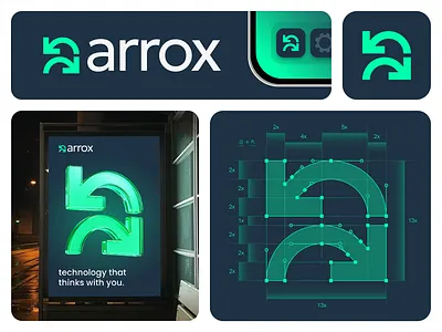 arrox / logo design brand branding design idea illustration logo mark negative typography ui