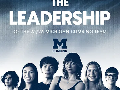 Graphic design work for University of Michigan Climbing Team graphic design