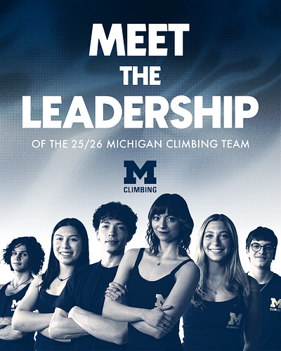 Graphic design work for University of Michigan Climbing Team graphic design