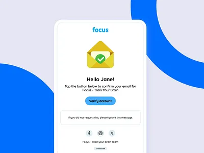 Focus - Email Verification animation app design email minimal product design ui ux vector verification