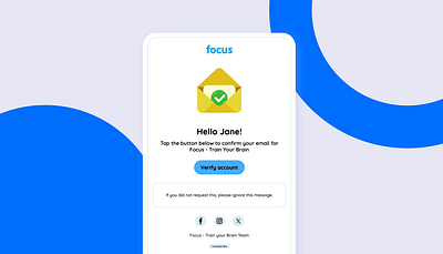 Focus - Email Verification animation app design email minimal product design ui ux vector verification