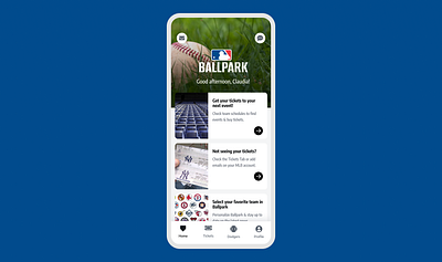 Mobile Sports App - Home Screen mobile design sports app