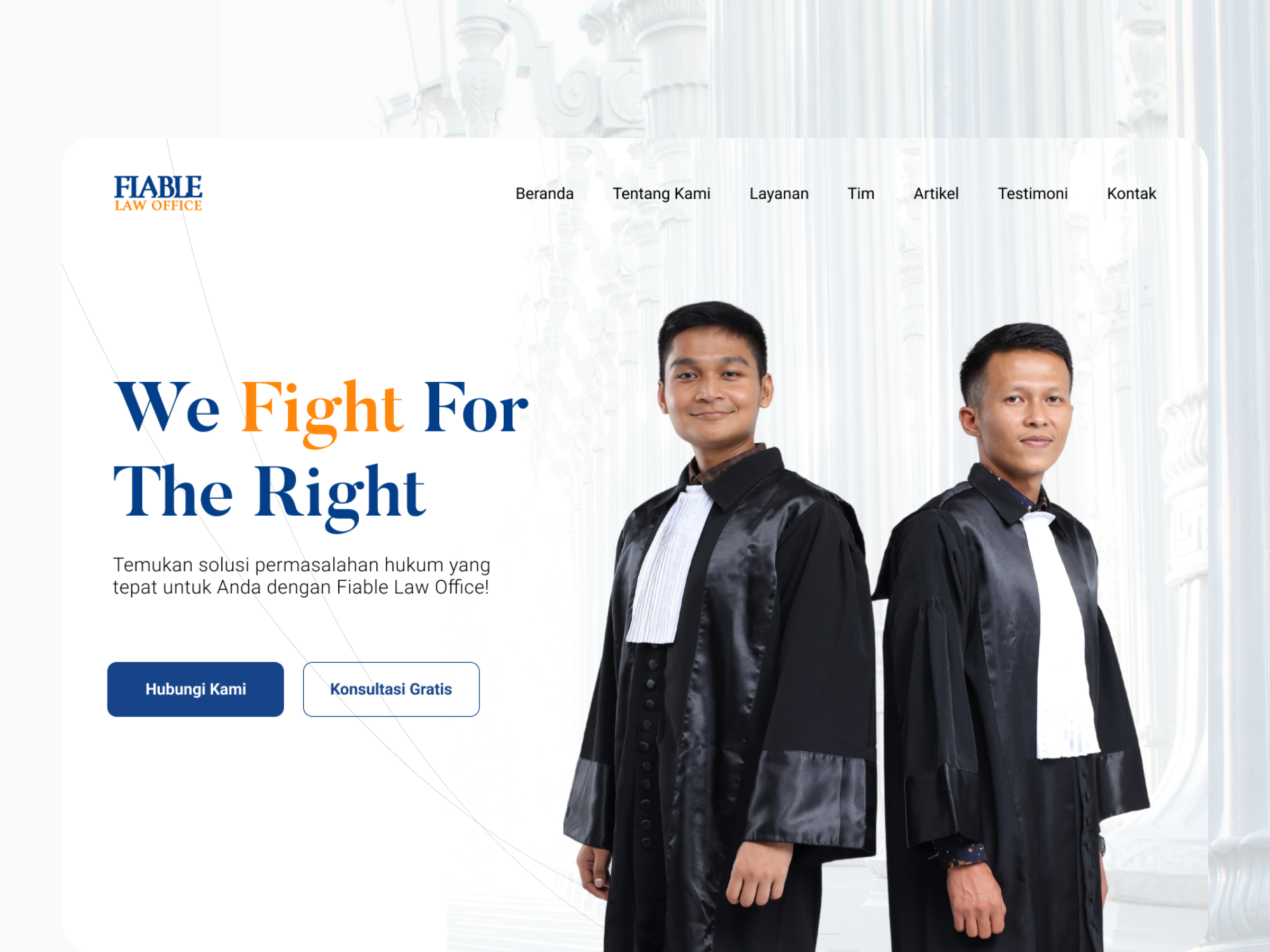 Redesigned Law Firm Landing Page blue elegant justice landingpage law lawfirm ui ux website