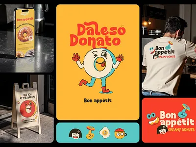 Daleso Donato- Donut branding branding character deisgn donut donut branding donut character donut logo fun design icon design identity illustration logo mascot packaging vector