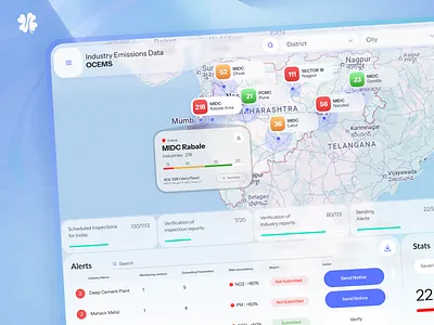 UI Mockup for Air Quality Monitoring platform air quality dashboard dashboard design data visualization graphic design logo map saas ui ui components ui design ui elements ux