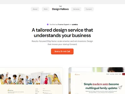 The Design Hallows figma framer landing page studio ui ux
