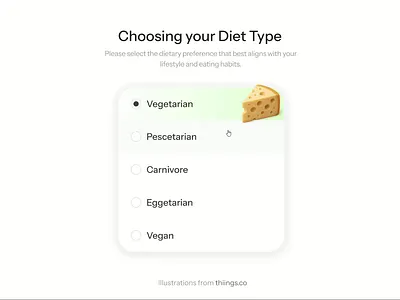 Figma UI—Radio Buttons Interaction animation app ui component design diet plan figma figma components interaction design motion graphics radio buttons ui ux ux design