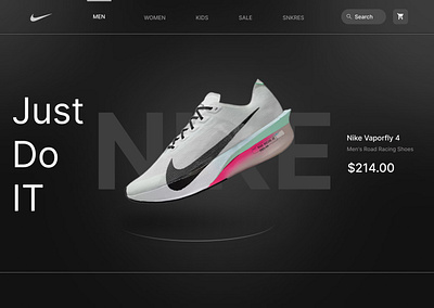 Nike Product Landing Page Design branding graphic design logo ui
