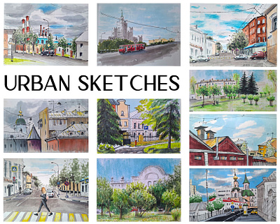 City Sketches city cityscape citysketch hand painted illustration illustrator landscape markers sketch sketcher sketching urban sketches