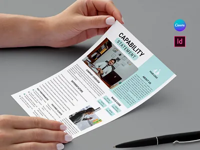 Capability Statement agency business capabilities capability statement client company construction corporate design executive summary federal federal market flyer layout professional project proposal report template vector