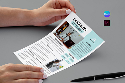 Capability Statement agency business capabilities capability statement client company construction corporate design executive summary federal federal market flyer layout professional project proposal report template vector