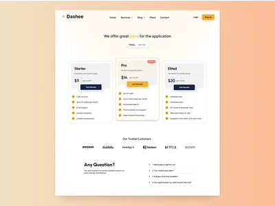 Subscription Plans Page modern web app pricing page subscription plans ui design ux design