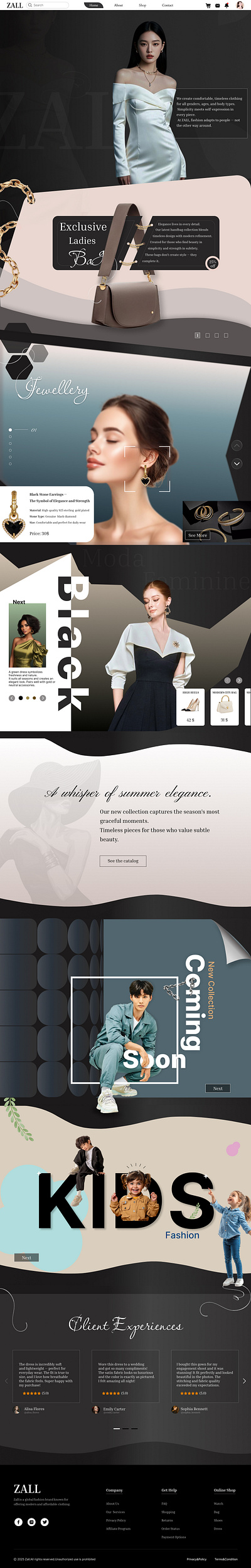ZALL (Clothing Sales Digital Store) animation design dress figma graphic design ui ux