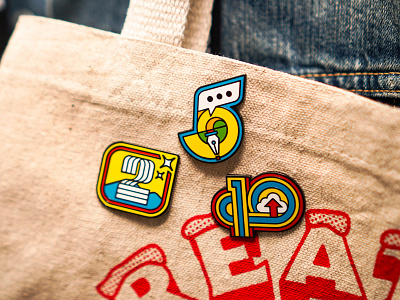 Adobe Anniversary Pins adobe enamel pins illustration illustrator the creative pain vector