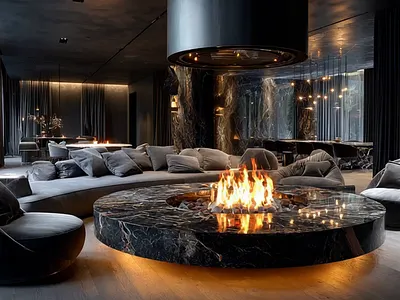 A warm fireplace ai assisted design