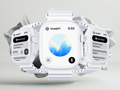 CHATGPT — APPLE WATCH CONCEPT APP ai app app design apple watch artificial intelligence chat bot chatgpt dark mode figma light mode llm product design ui ui design user experience user interface ux ux design watchos