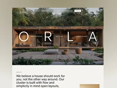 ORLA - Real Estate Landing Page Rizal agency clean company profile design home homepage house landing page landing page design minimalist property property design real estate real estate agency ui ux web website website design