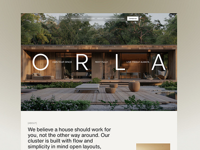 ORLA - Real Estate Landing Page Rizal agency clean company profile design home homepage house landing page landing page design minimalist property property design real estate real estate agency ui ux web website website design
