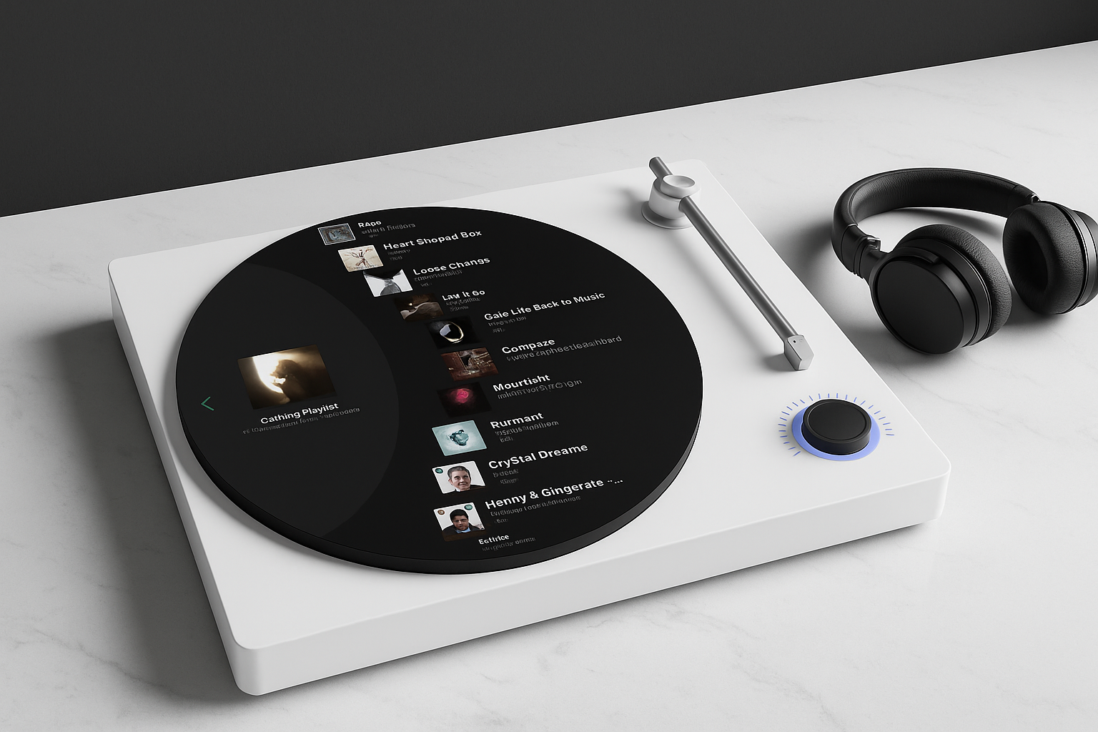 Digital Turntable - Spotify Vinyl Design digital vinyl dj hardware spotify spotify vinyl turn table turntable ui vinyl