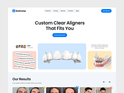Smilestar - Web Design clean ui medcare smile uiux design web design