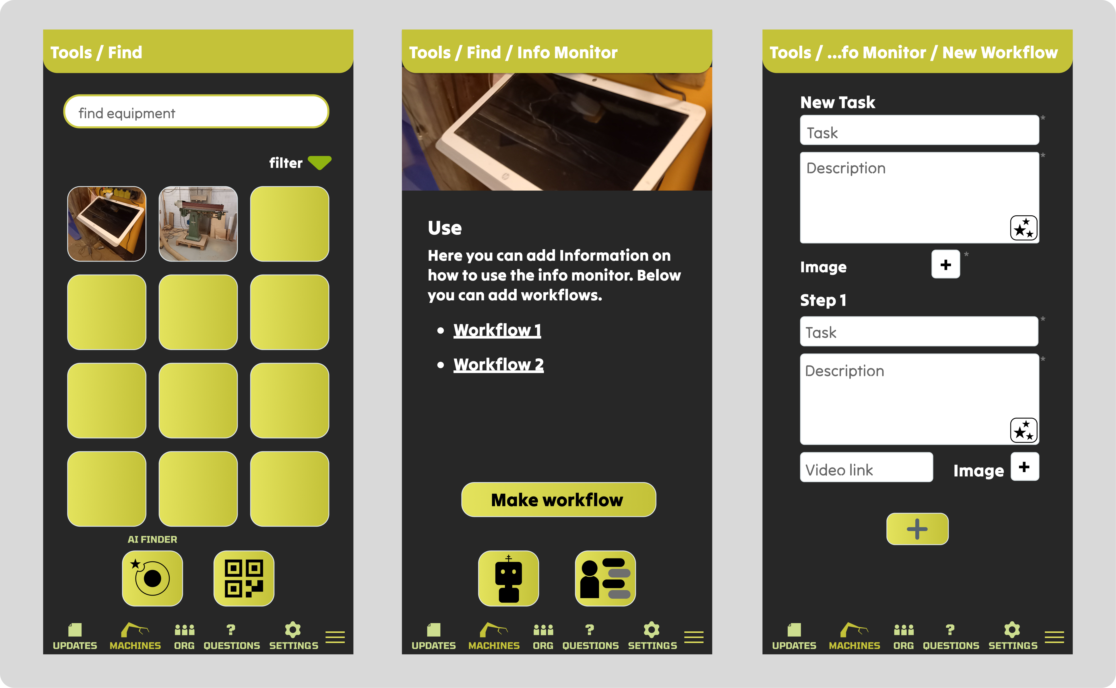 Equipment Management & Workflows asset management assets equipment graphic design processes tracking ui ux workflows