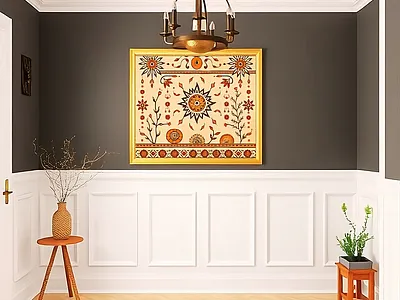 Dance of Leaves art digital painting graphic design home home decor home interior illustration living room decor modern wall art wall art