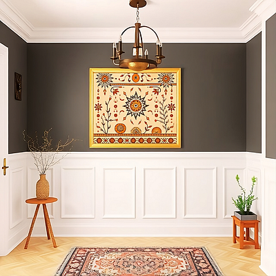 Dance of Leaves art digital painting graphic design home home decor home interior illustration living room decor modern wall art wall art