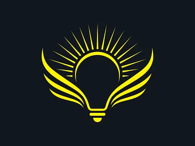 Angel Wings Light Bulb Logo for sale angel bright bulb buy clarify clear club for sale lamp light logo mind coaching mindfulness purchase religion religious spiritual store wings