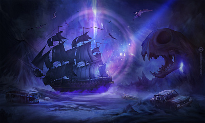 Environment Concept Art | Vaanart Project app art artist concept dark environment game horror illustration landscape pirate ship vaanart
