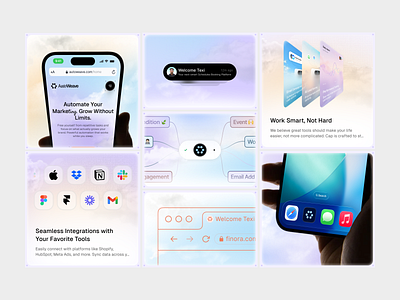 AutoWeave — AI Marketing Automation SaaS Bento automation autoweave bento bento design branding design landing page marketing tool product design saas saas platfor ui uidesign uiux design ux web design webui