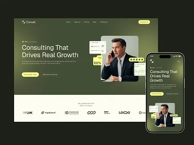 Consalt - Business Consulting Website design agency website business consulting website consultancy consultation financial advisor header home page landing page responsive design ui uiux ux website design