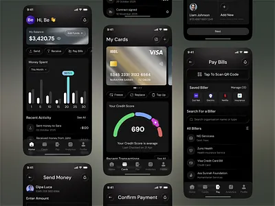 Smart Wallet App – Modern Digital Banking UI Design app interface service startup ui ux web