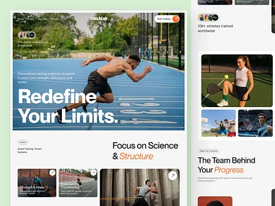 Sport & Fitness Coaching — Landing Page Concept clean ui coach concept design coach landing page coach ui coach website design trend2025 fitness website healthwellness modern design personal branding personal portfolio sport coach sport website trainer website ui design uiux design user experience design