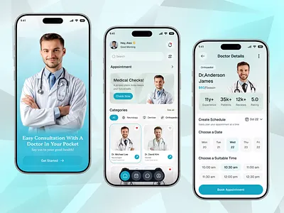 Doctor Appointment Mobile App UI/UX appointment ui clinic app design veli doctor app doctor dashboard dribbble health app healthcare ui interaction design medical booking medical ui kit mobile app ui mobile health modern app patient app product design telehealth telemedicine app ui design ux design