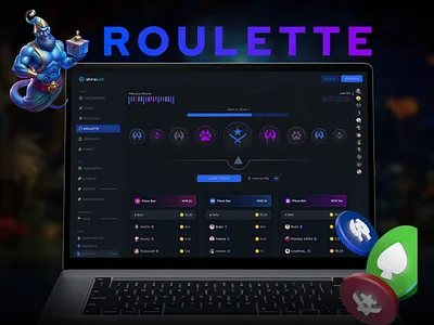 Roulette Game Interface casino app casino dashboard crypto casino gambling website gaming interface online gaming roulette ui roulette wheel web3 gaming