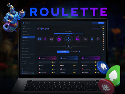 Roulette Game Interface casino app casino dashboard crypto casino gambling website gaming interface online gaming roulette ui roulette wheel web3 gaming