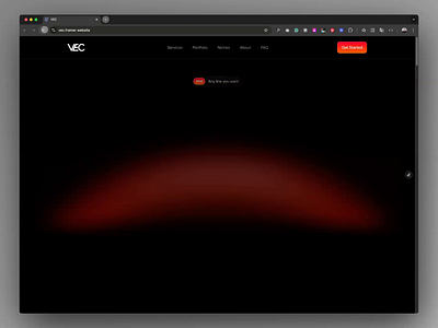VEC - Framer Website Design agency business creative dark design figma framer free freebie futuristic glow gradient minimal modern saas template ui web website