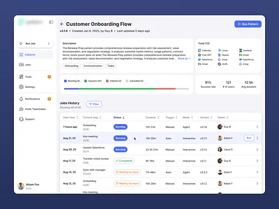 B2B AI tool ai ai tool b2b dashboard dashboard ux design desktop app filters graphic design infographics interaction design product design side navigation table view ui ux ux design ux ui