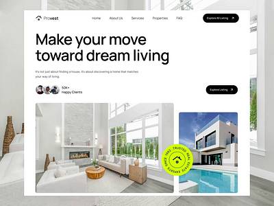 Provest - Real Estate Landing Page branding custom website design figma design figma website fullstack development fullstack website graphic design logo motion graphics ui ui ux design user interface design web design webflow design webflow development website design website mockup wordpress wordpress website