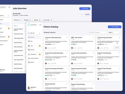 B2B AI tool ai ai tool button card design dashboard design desktop interaction design navigation product product design search side navigation side panel sort by table view ui ux ux design ux ui