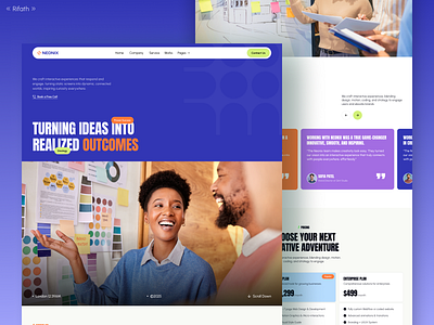 Neonix - Agency Website Landing Page. agency agency website creative agency creative studio design studio landing page rifath studio ui web web design website