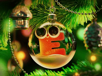 Letter Ё — 3D Alphabet Series 3d alphabet c4d character christmas christmas toys christmas tree cozy design holiday lighting redshift render stylized visualseries