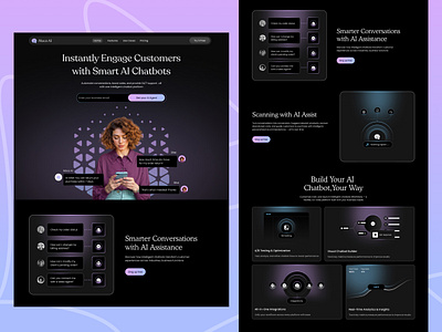 AI Chatbot SaaS Landing Page ai agent ai assistant ai chatbot ai chatbot landing page ai chatbot software ai chatbot website ai consultant landing page ai landing page ai saas landing page ai saas website ai website b2b saas landing page customer service website landing page design saas landing page saas website uiux uiux designer virtual assistant web design