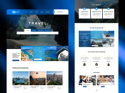 Tourivo - Travel Website UI Design 🌍 app branding ui ux design web design